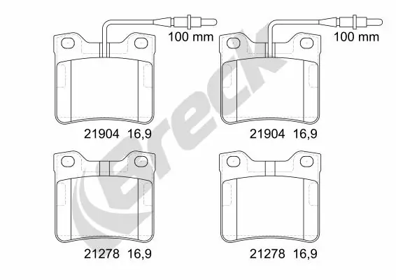 Brake Pad Set, disc brake 21904 00 701 10