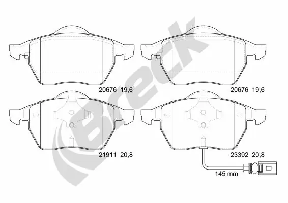 Brake Pad Set, disc brake 23392 00 701 10