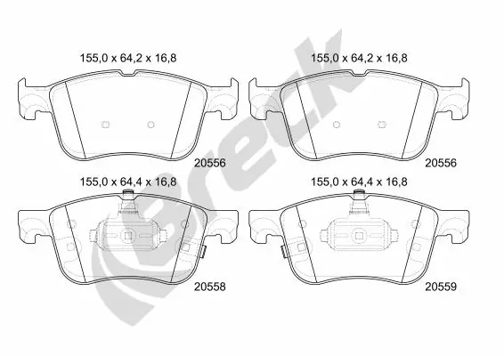 Brake Pad Set, disc brake 20556 00 701 00
