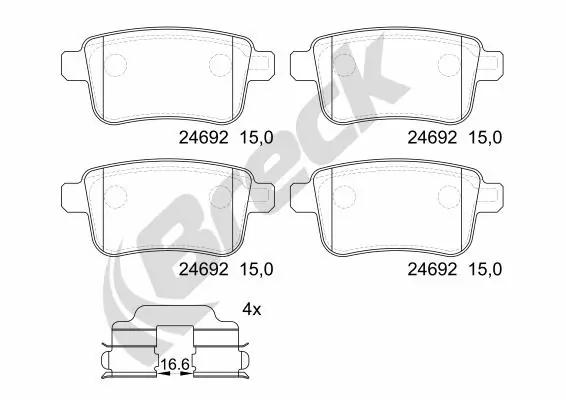 Brake Pad Set, disc brake 24692 00 704 00