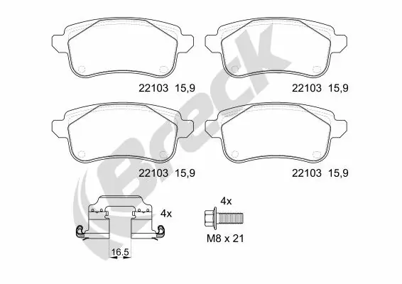 Brake Pad Set, disc brake 22103 00 704 00