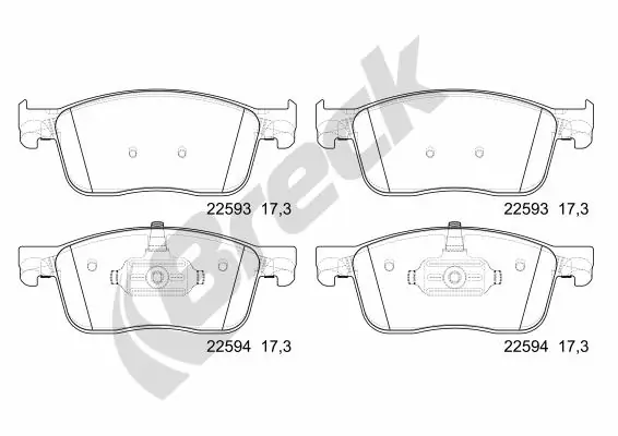Brake Pad Set, disc brake 22593 00 703 00