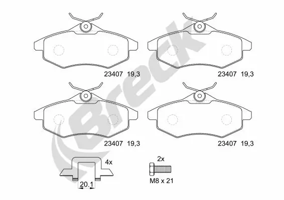 Brake Pad Set, disc brake 23407 00 702 00