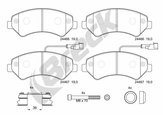 Brake Pad Set, disc brake 24467 00 703 20