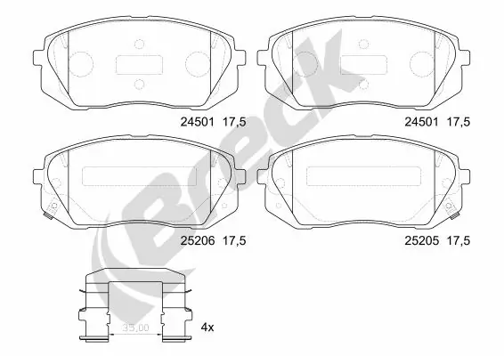 Brake Pad Set, disc brake 25205 00 701 00