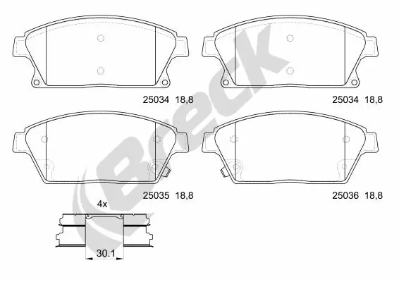 Brake Pad Set, disc brake 25034 00 701 10