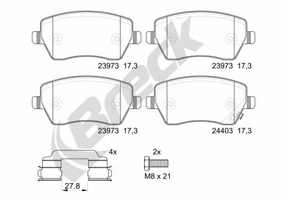 Brake Pad Set, disc brake 23973 00 702 10