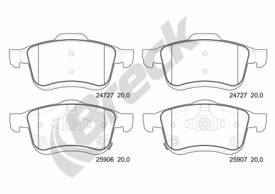 Brake Pad Set, disc brake 25906 00 701 00