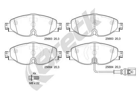 Brake Pad Set, disc brake 25683 00 701 00