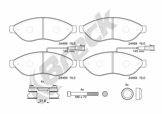 Brake Pad Set, disc brake 24469 00 703 20