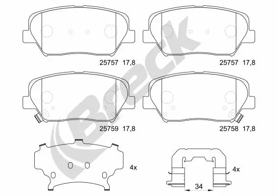 Brake Pad Set, disc brake 25757 00 701 00