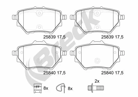 Brake Pad Set, disc brake 25839 00 704 00