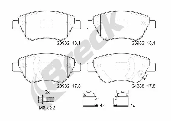 Brake Pad Set, disc brake 23982 00 702 10