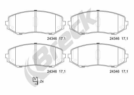 Brake Pad Set, disc brake 24346 00 701 00