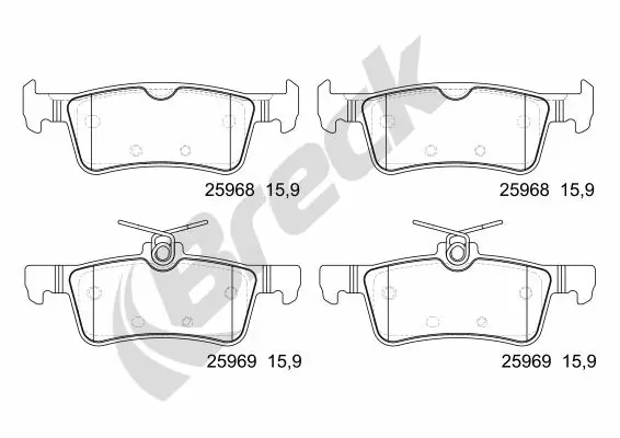 Brake Pad Set, disc brake 25968 00 704 00