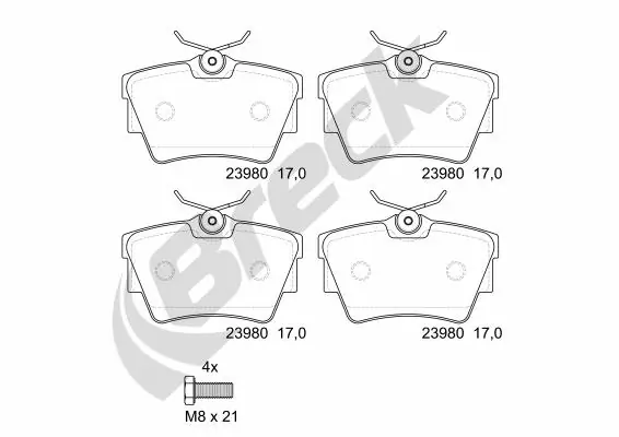 Brake Pad Set, disc brake 23980 00 703 00