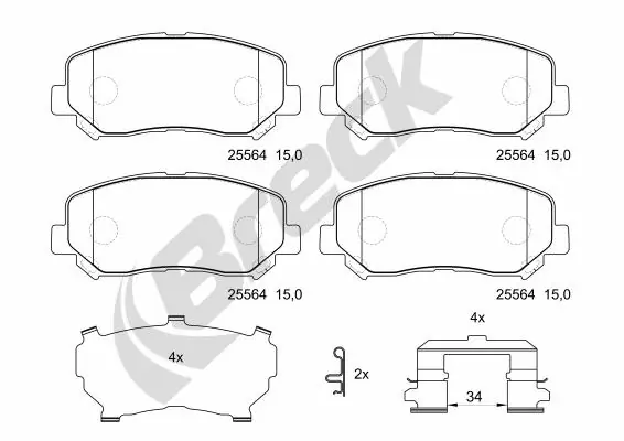 Brake Pad Set, disc brake 25564 00 701 10