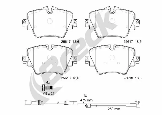 Brake Pad Set, disc brake 25617 00 701 00
