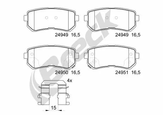 Brake Pad Set, disc brake 24949 00 704 00