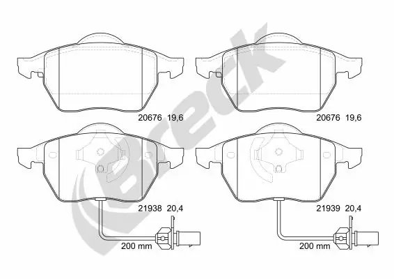 Brake Pad Set, disc brake 21938 00 701 10