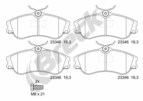 Brake Pad Set, disc brake 23346 00 701 00