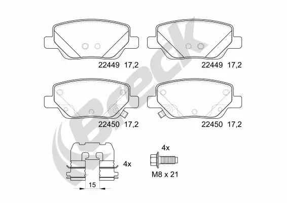 Brake Pad Set, disc brake 22449 00 704 00