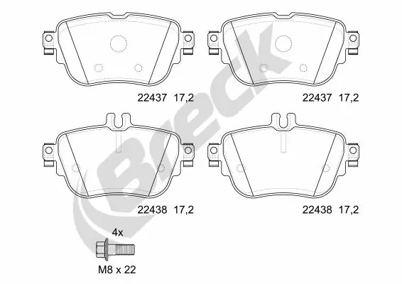 Brake Pad Set, disc brake 22437 00 702 00