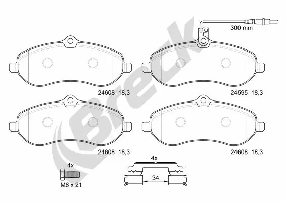 Brake Pad Set, disc brake 24595 00 701 00