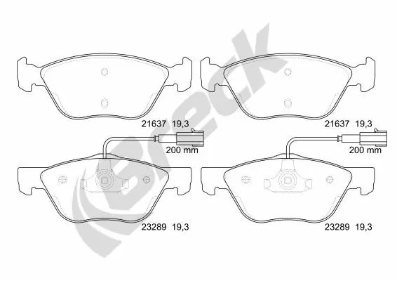 Brake Pad Set, disc brake 23289 00 701 10
