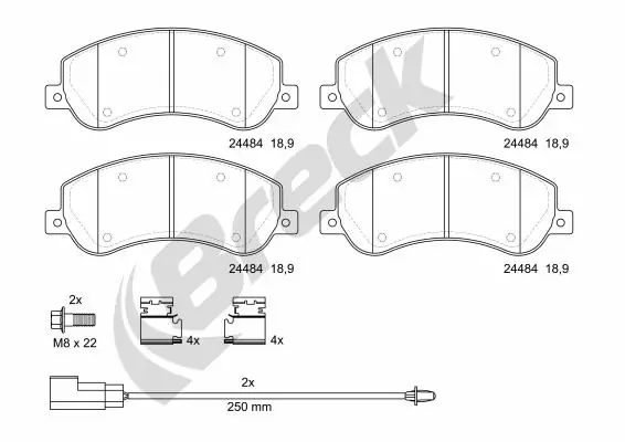 Brake Pad Set, disc brake 24484 00 703 10