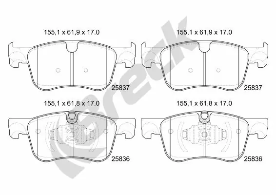 Brake Pad Set, disc brake 25836 00 701 00