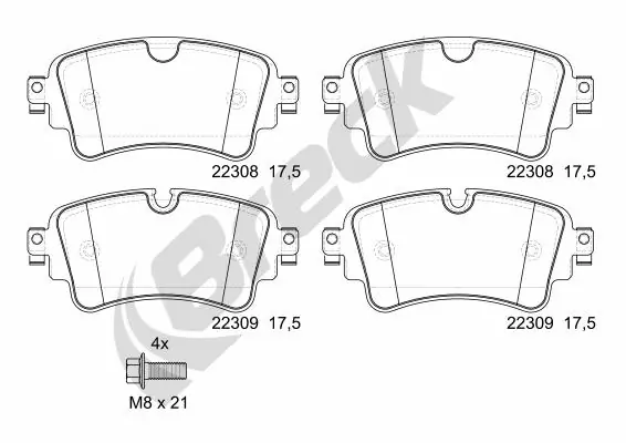 Brake Pad Set, disc brake 22308 00 702 00
