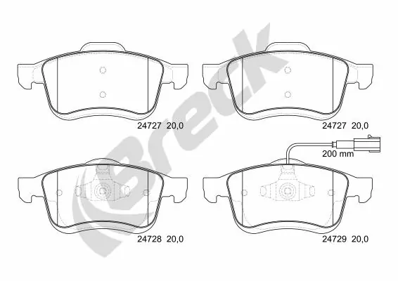 Brake Pad Set, disc brake 24727 00 701 10