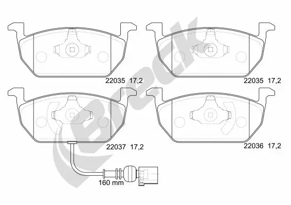 Brake Pad Set, disc brake 22035 00 701 00