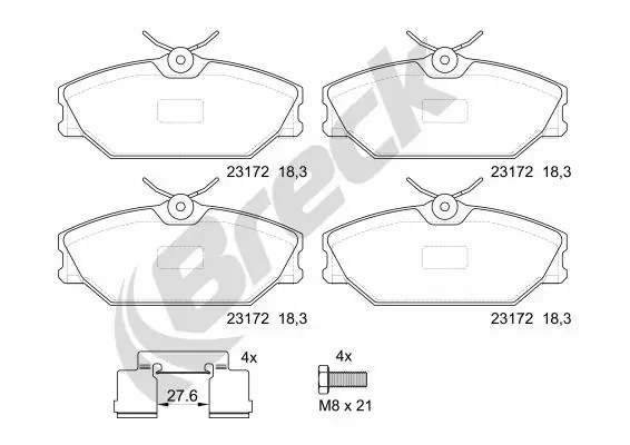 Brake Pad Set, disc brake 23172 00 702 00