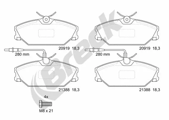 Brake Pad Set, disc brake 21388 00 702 10