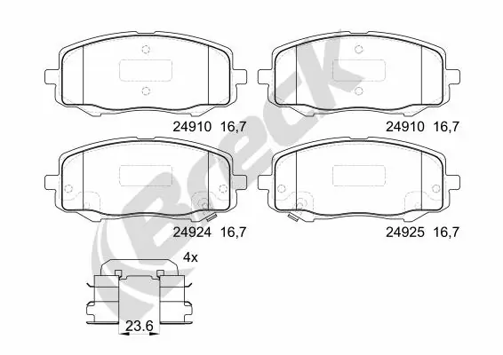 Brake Pad Set, disc brake 24910 00 702 00