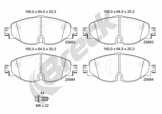 Brake Pad Set, disc brake 25683 00 701 10