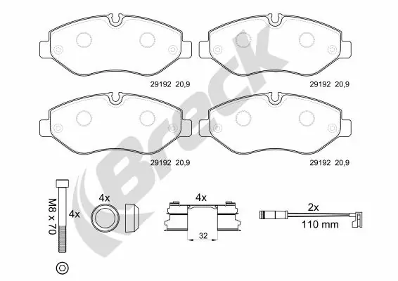 Brake Pad Set, disc brake 29192 00 653 00