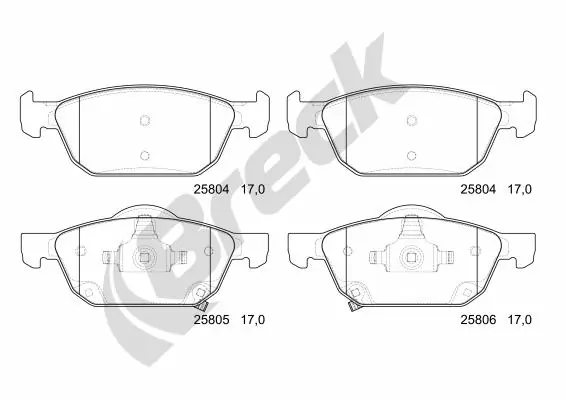 Brake Pad Set, disc brake 25804 00 701 00