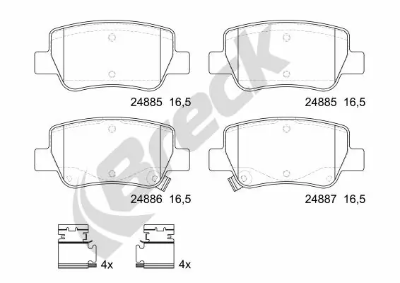 Brake Pad Set, disc brake 24885 00 704 10