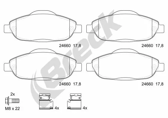 Brake Pad Set, disc brake 24660 00 701 00