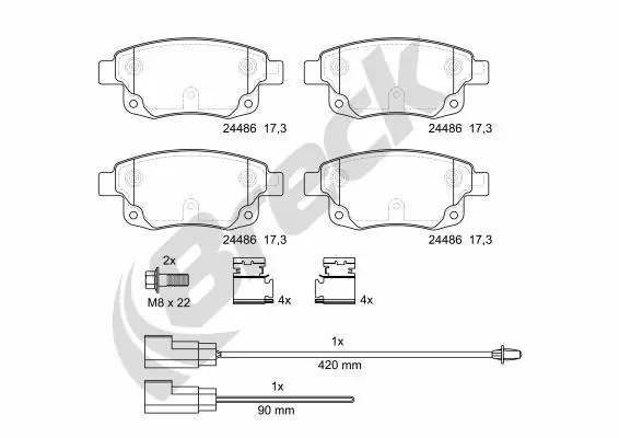 Brake Pad Set, disc brake 24486 00 702 10