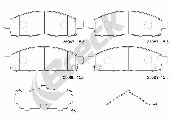 Brake Pad Set, disc brake 25087 00 701 00