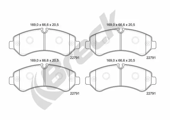 Brake Pad Set, disc brake 22791 00 703 00