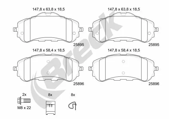 Brake Pad Set, disc brake 25895 00 701 00