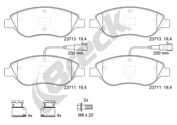 Brake Pad Set, disc brake 23711 00 701 00