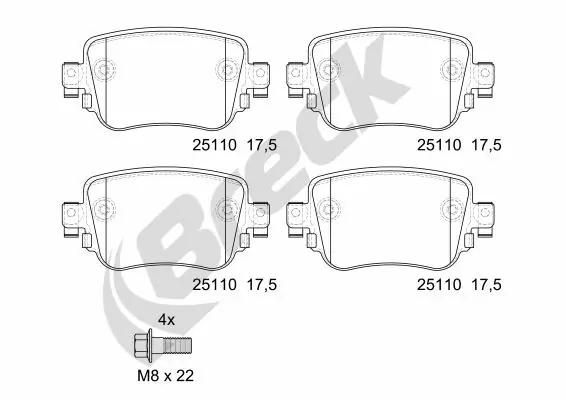 Brake Pad Set, disc brake 25110 00 704 10