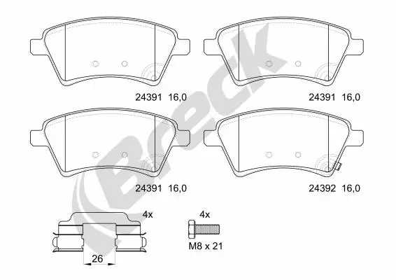 Brake Pad Set, disc brake 24391 00 701 00