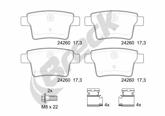 Brake Pad Set, disc brake 24260 00 704 00